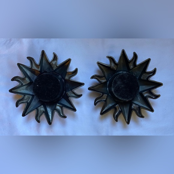 Lot of 2 metal tea light / votive candle holders- decorative sun / sunburst - Picture 5 of 5